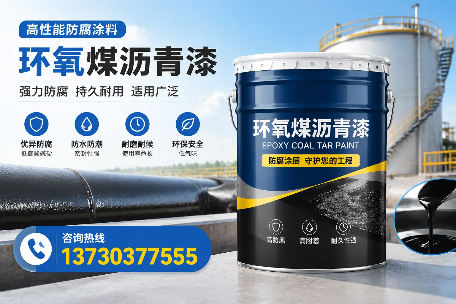 环氧煤沥青漆的耐久性分析，适合北海的使用场景